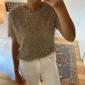 Shaggy Fringe Cropped Tshirt